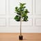 Glitzhome® 5ft. Faux Fiddle Leaf Fig Tree in Pot